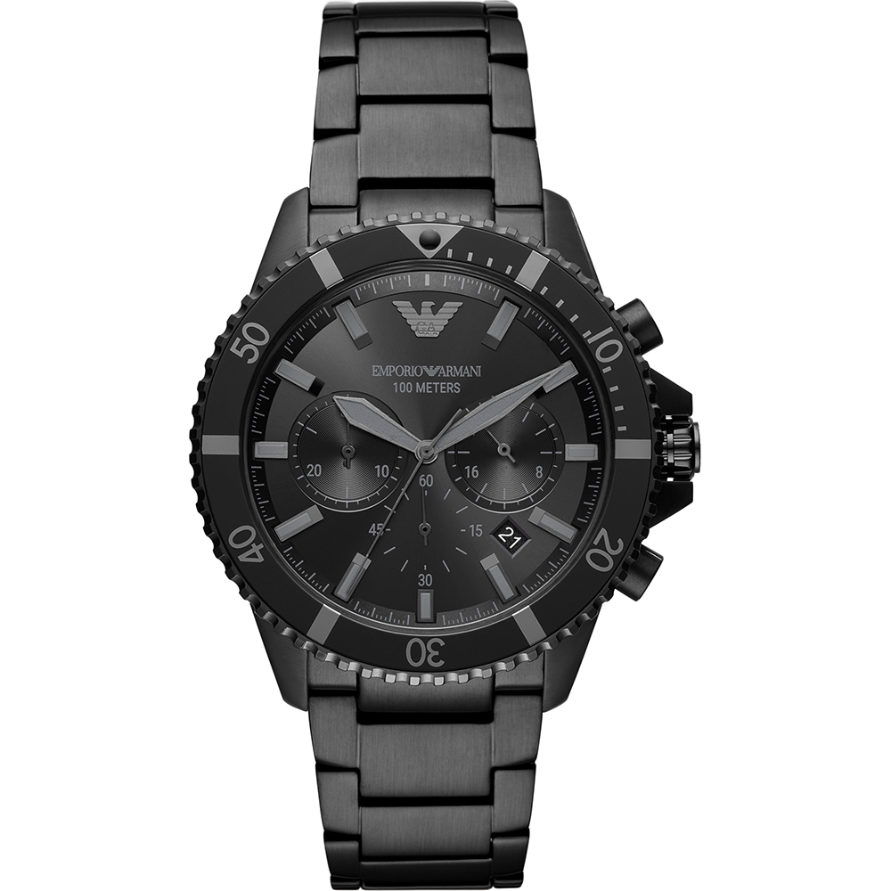 Emporio armani chrono black ceramic 2024 bracelet